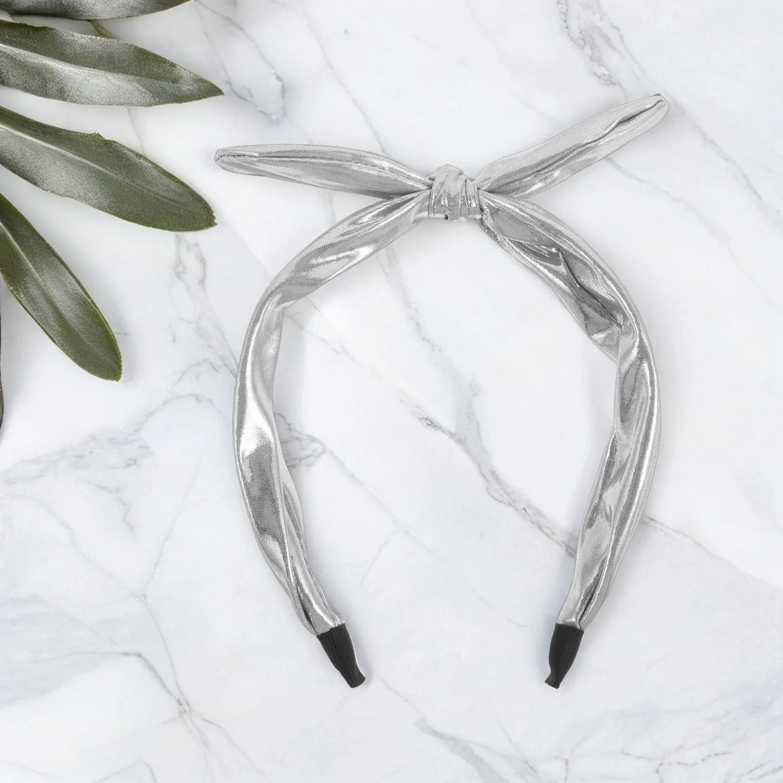 

Glitter Metallic Bow Headband Wide Knotted Shiny Hairband Elegant Feminine Fashion Accessory for Women Party Festival