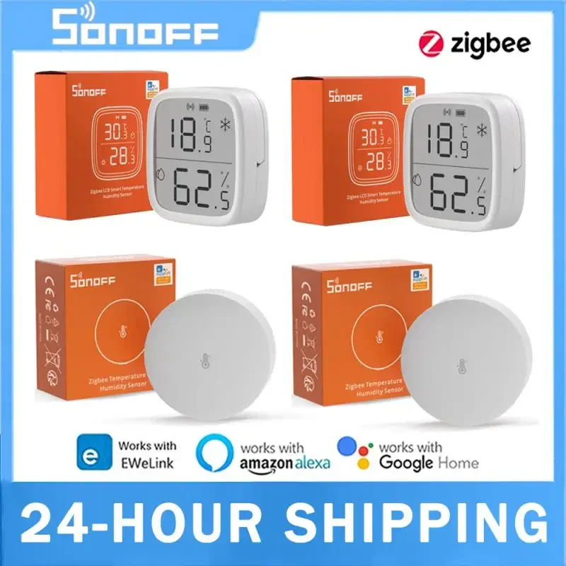 SONOFF SNZB-02P/02D Temperature Humidity Sensor Zigbee Monitor Smart Home Automation Kits Support EWeLink Alexa Google Home