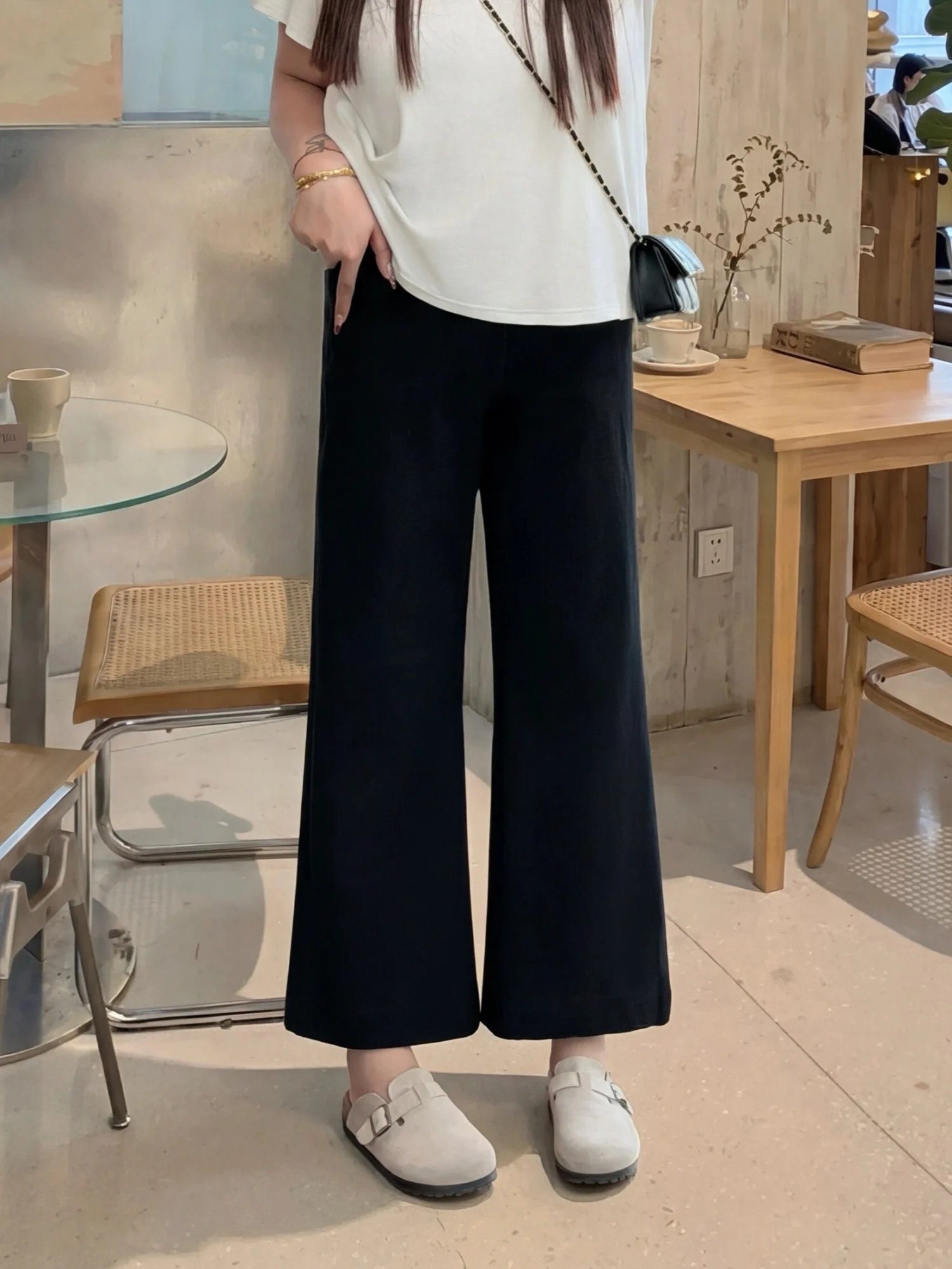 

plus Size Women's Long Pants Commute Style Cotton Blend Slimming Concealing High Waist Bootcut Pants Spring New Arrival