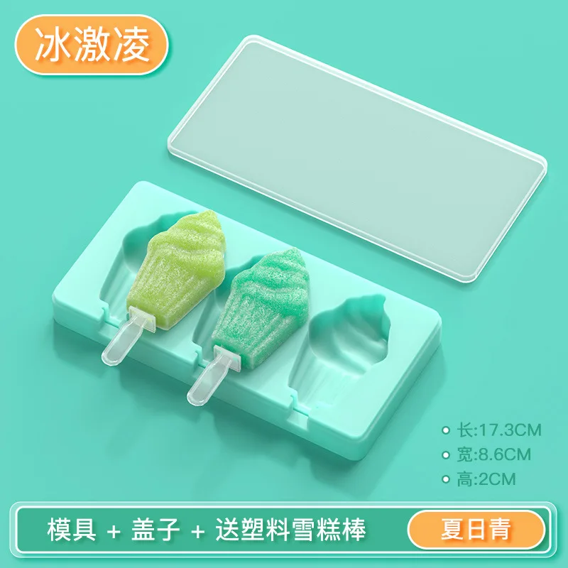 New Creative Ice Cream Making Mold Cartoon Fruit Pineapple Watermelon Silicone Mould Handmade Popsicle Molds with Stick and Lid