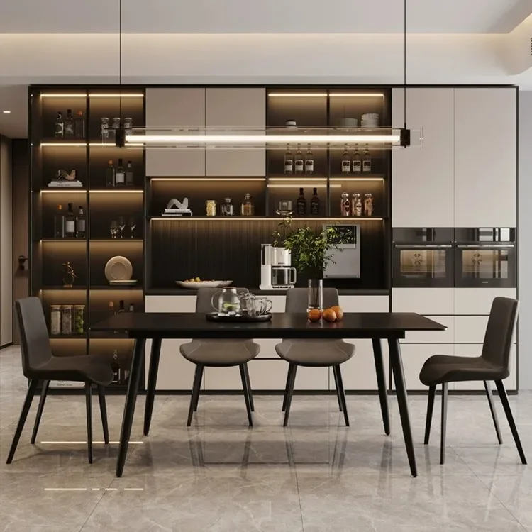 الحد الأدنى، بلاطة الصخور، طاولة الطعام والكراسي، مزيج، المنزل، الحديثة، الحد الأدنى #5