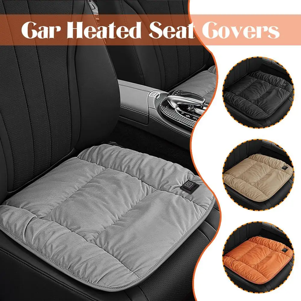 USB Heated Car Seat Cushion With Thermostat Lambswool Comfort Winter Automatic Function Start Stop And Warm Warmth Keep M3H3