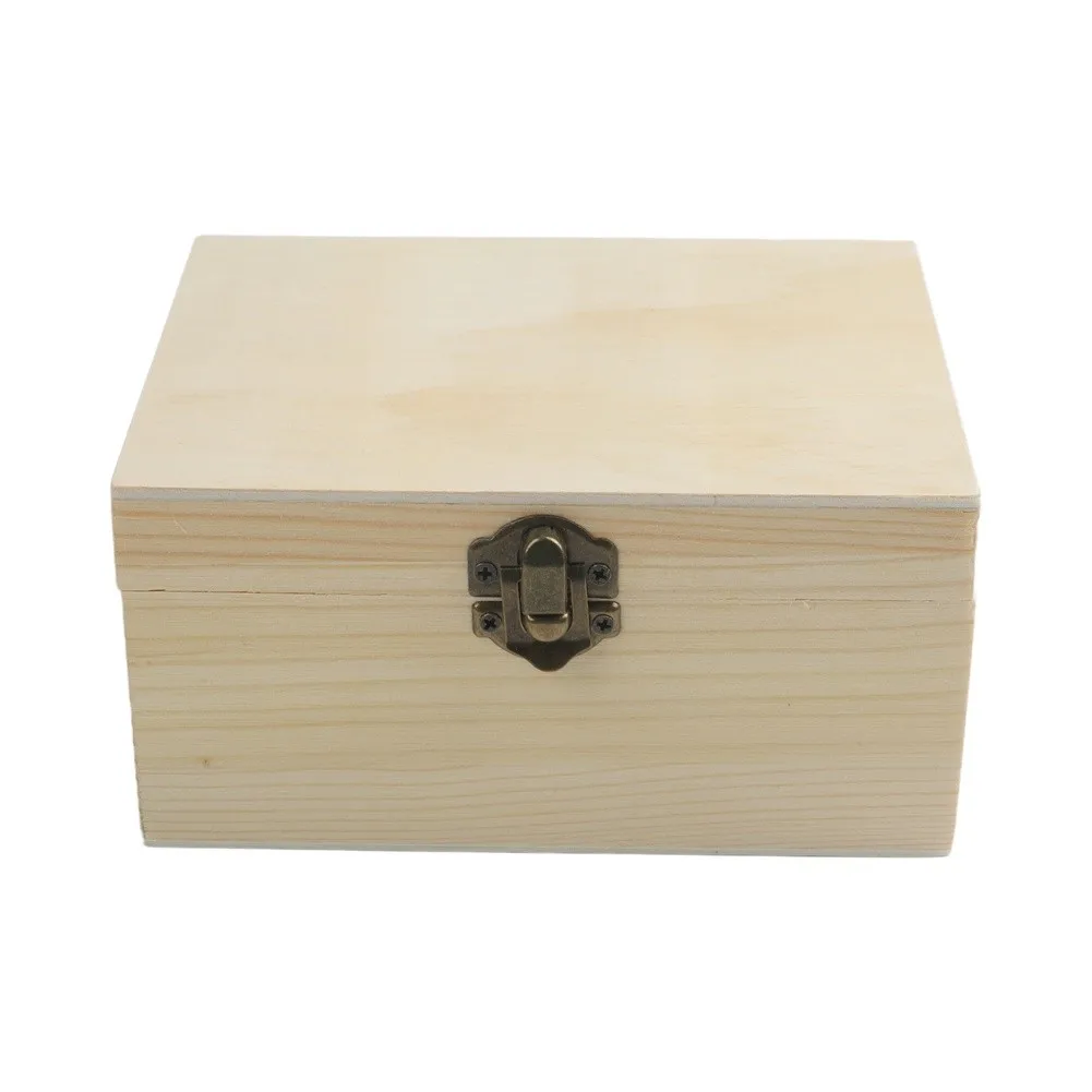 Unfinished Jewelry Box DIY Wooden Trinket Box Wood Storage Box Light Luxury Wooden Jewelry Box For Rings Necklaces Bracelets