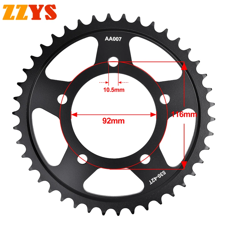 530 42T 42 Tooth Motorcycle Rear Sprocket Gear Star Cam Pinion Freewheel For Kawasaki Road ZZR1400 Special Edition ZZR 1400 2013