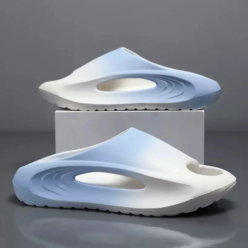 Men's Gradient Flip-Flops, EVA Material, Couple Indoor and Outdoor Slippers, Stylish Beach Sandals