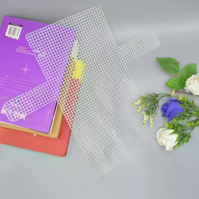 Bag Making DIY Handcraft Bags Weaving Material Latch Hook Bags Made Plastic Grid Hook Plastic Weaving Mesh Cloth
