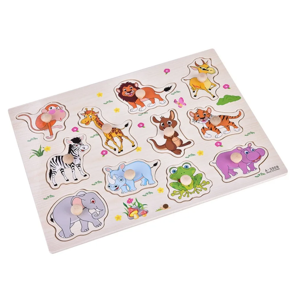 Interesting Animal Theme Educational Wooden Puzzle Montessori Animal Puzzle Set Wooden Puzzle Preschool Activity