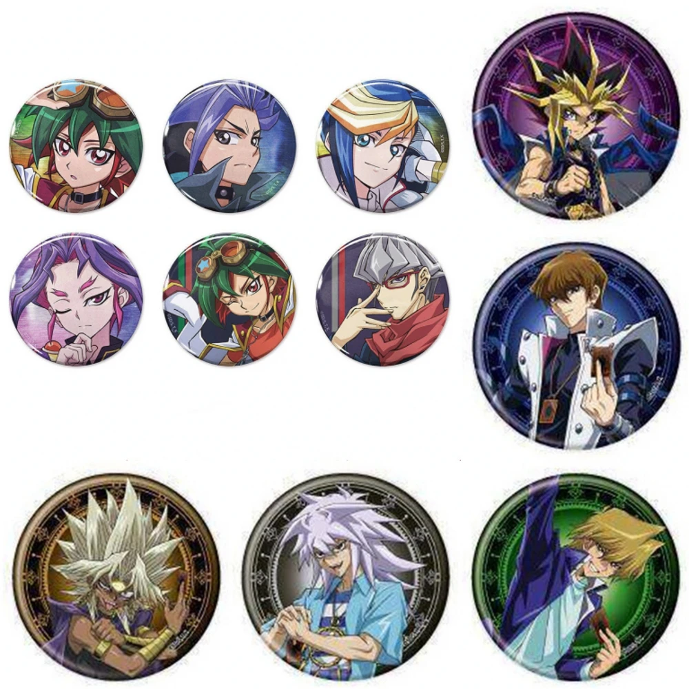 58mm Anime Yu-Gi-Oh! Yuya Sakaki‌ Akaba Reiji‌ Yuto‌ Yuzu Hiragi Cosplay COSTUME Badge Pin SPTE Tinplate Brooch﻿ Prop Gift