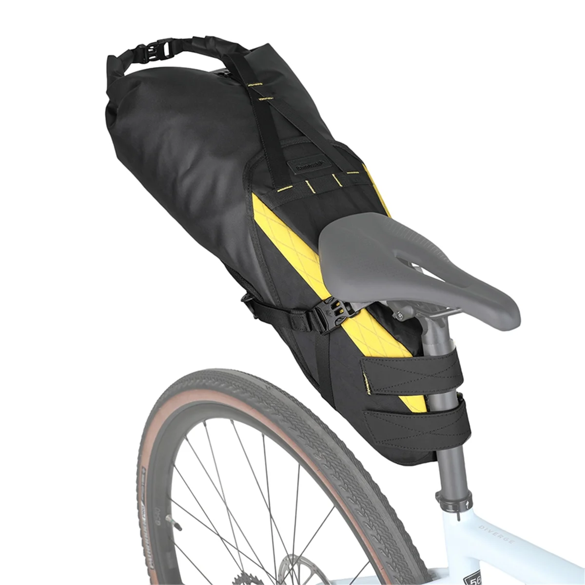 Bolsa para sillín de bicicleta A64K Rhinowalk, estable, sin sacudir, bolsa seca extraíble de gran capacidad de 14L, resistente al agua para bicicleta de carretera
