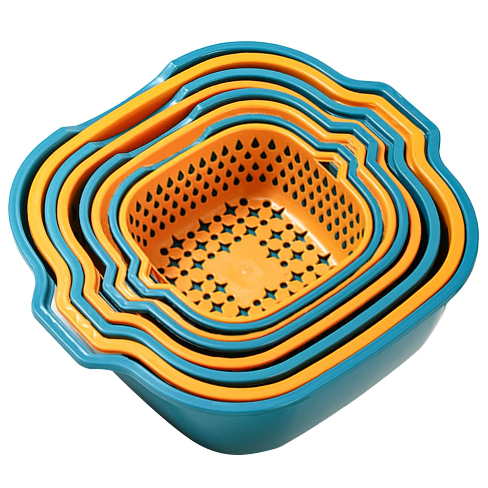 

1 set 1 Set Vegetable Fruit Washing Strainer Bowl Drain Basket Kitchen Filter Storage Holder Mesh Colander Bowl