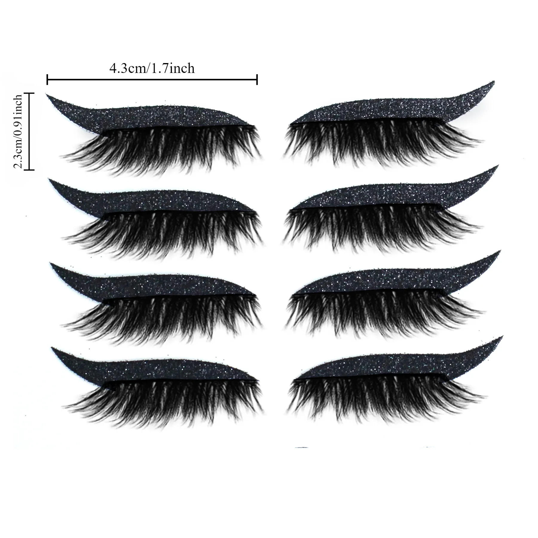 Eye Shadow Eyeliner Patches para Mulheres, Pó Brilhante, Impermeável, Party Cosplay, Ferramentas de Maquiagem, 4 Cores, 4 Pares