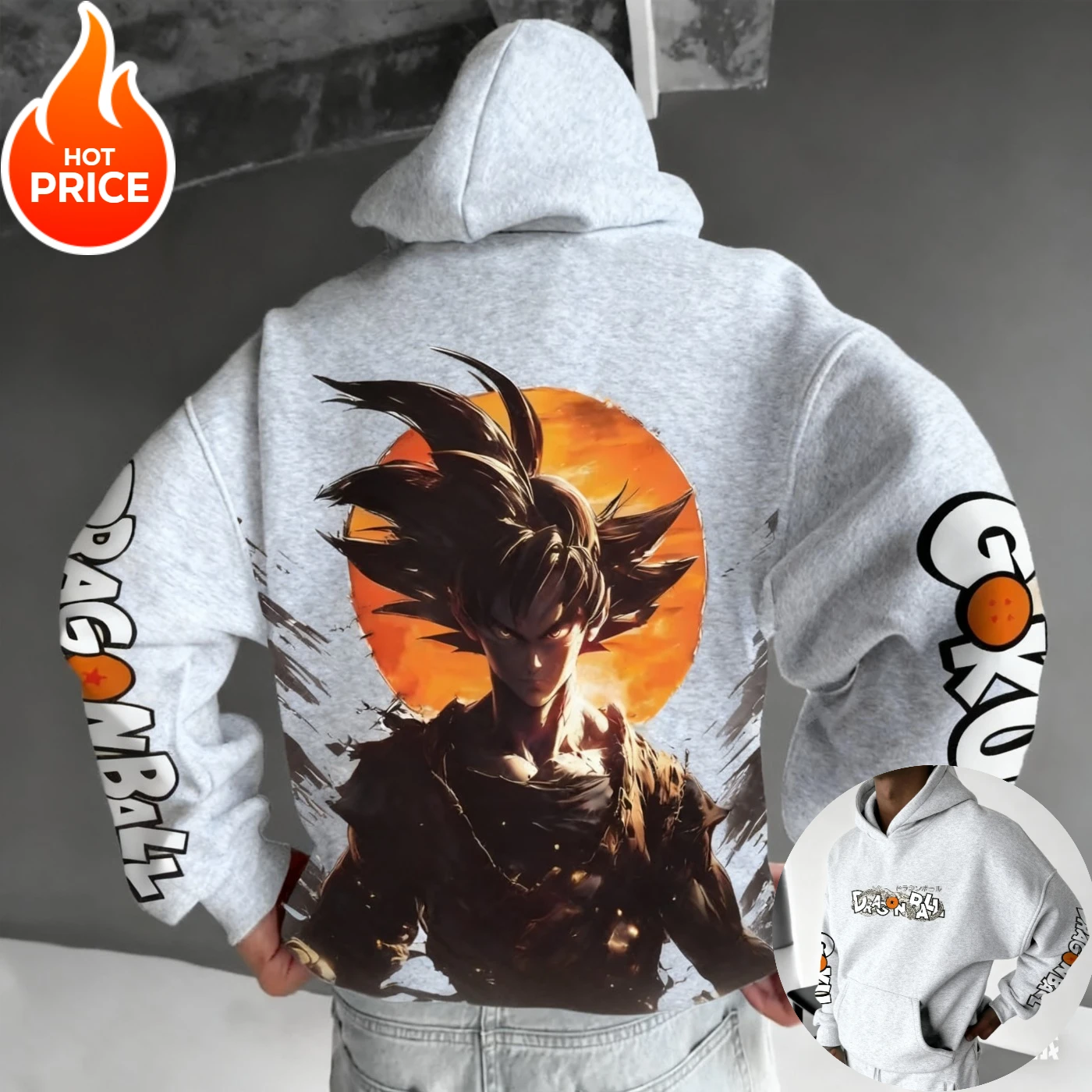 2026 Hot Sale Dragon Ball Goku Sunset Hoodie Men Oversized Casual Hooded Sweatshirt Anime Print Loose Fit Unisex Fashion Tops