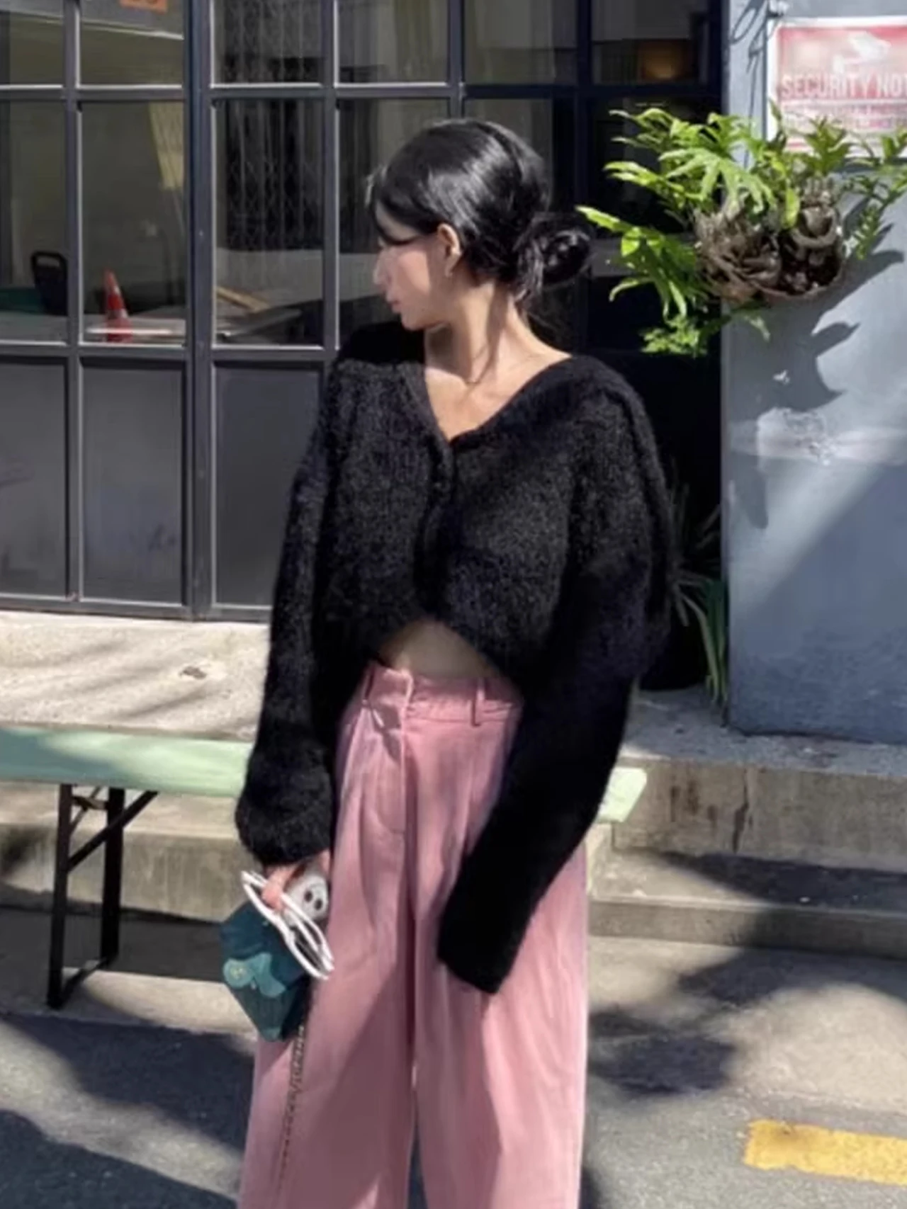 Miękki granatowy sweter z kołnierzykiem, płaszcz damski, jesienno-zimowy, nowy, zapinany na jeden guzik, delikatny, długi kardigan z dzianiny.