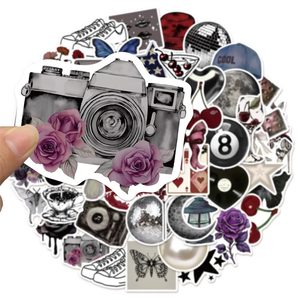 

10/30/50pcs Cool Dark Downtown Y2K Girls Aesthetic Stickers INS Style Cartoon Decals for Stationery Luggage Graffiti Sticker Toy