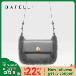 BAFELLI 2023 NEW WOMEN'S BAGS FASHION TRENDING FUR GENUINE LEATHER LUXURY BRAND ORIGINAL DESIGNER CROSSBODY SHOULDER PURSE