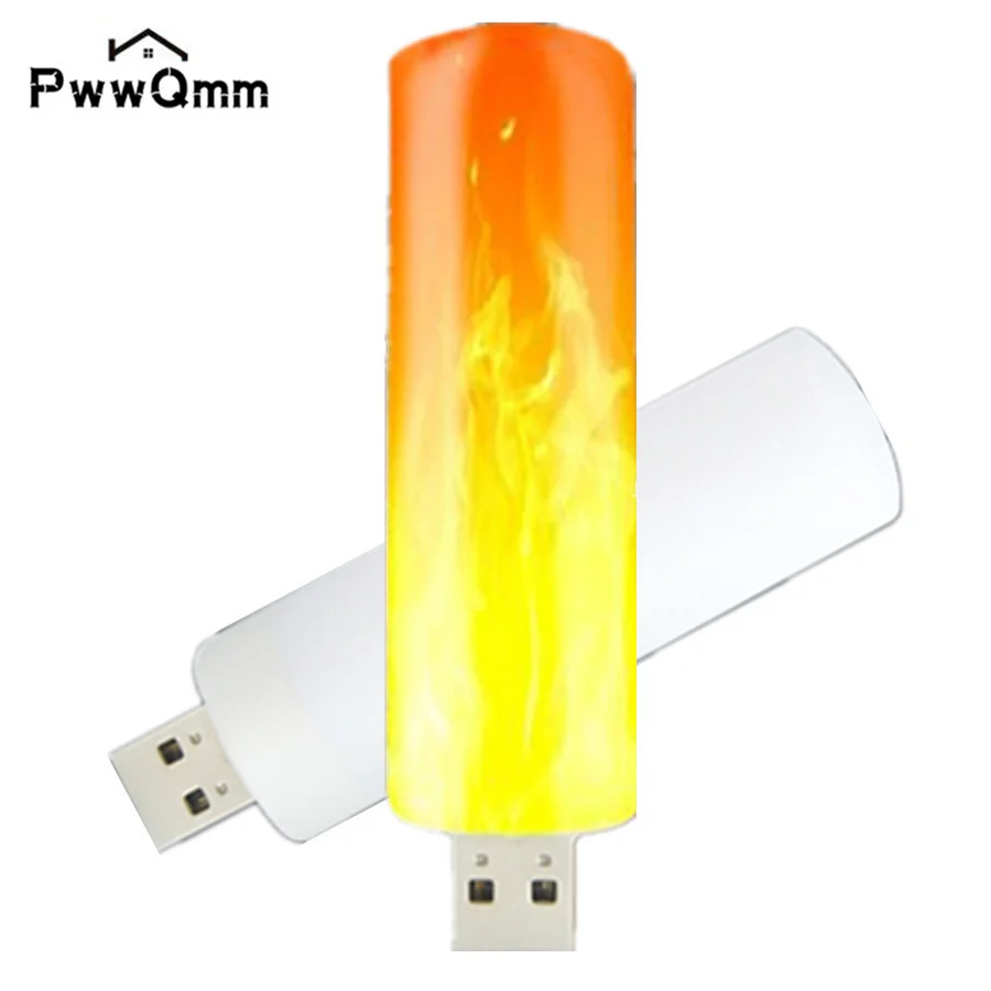 

USB LED Atmosphere Light Flame Flashing Candle Lights Book Lamp for Power Bank Camping Lighting Cigarette Lighter Effect Light