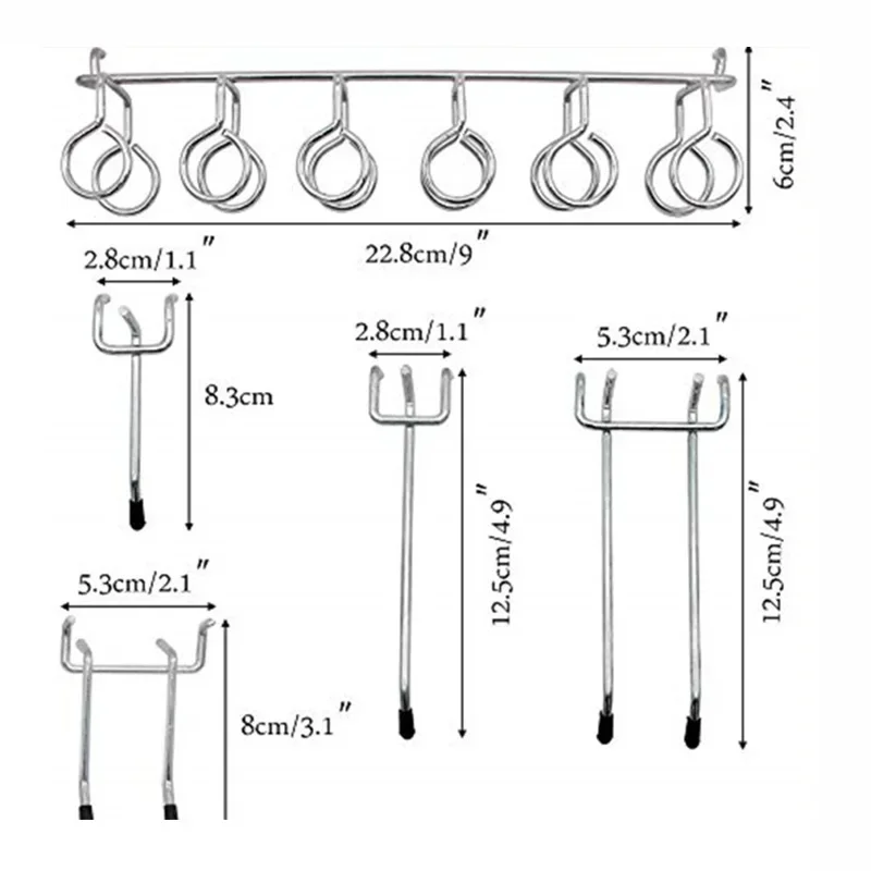 Metal Pegboard Ganchos Variedade Kit, Peg Hook, Armazenamento, Aplicações de Suspensão, Garagem, Oficina, Cozinha, 81Pcs