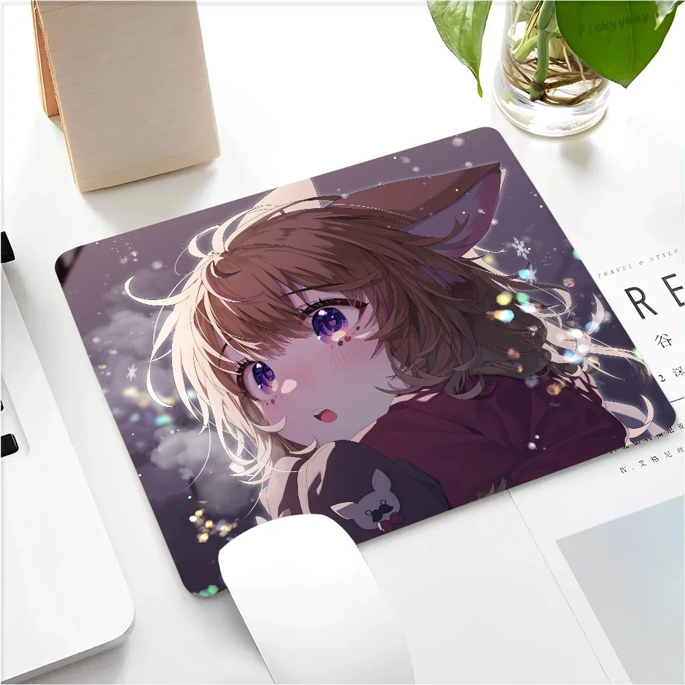 Polka Omaru Hololive Girl Anime Mousepad Small LockEdge Mouse Pad For Gamers Computer Desk Pad Anti-slip Rubber