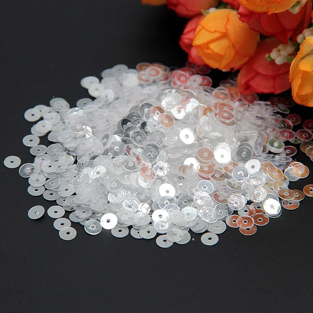 Sequin Crystal Transparent 3mm 4mm 5mm 6mm Pvc Round Flat Cup Loose Sequins Paillette Sewing Wedding Craft DIY Accessories 20g