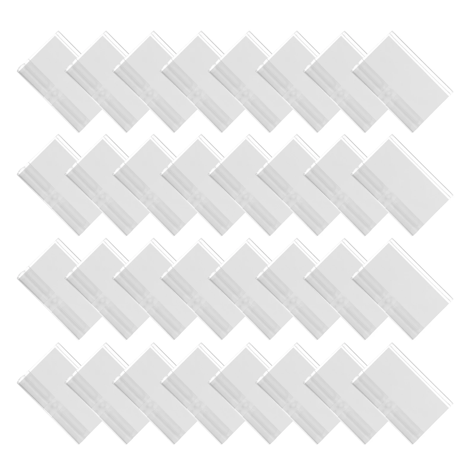 

100pcs Transparent Hook Label Holders Clear PVC Price Display Clips for Shelves Supermarket Retail Storage Signs