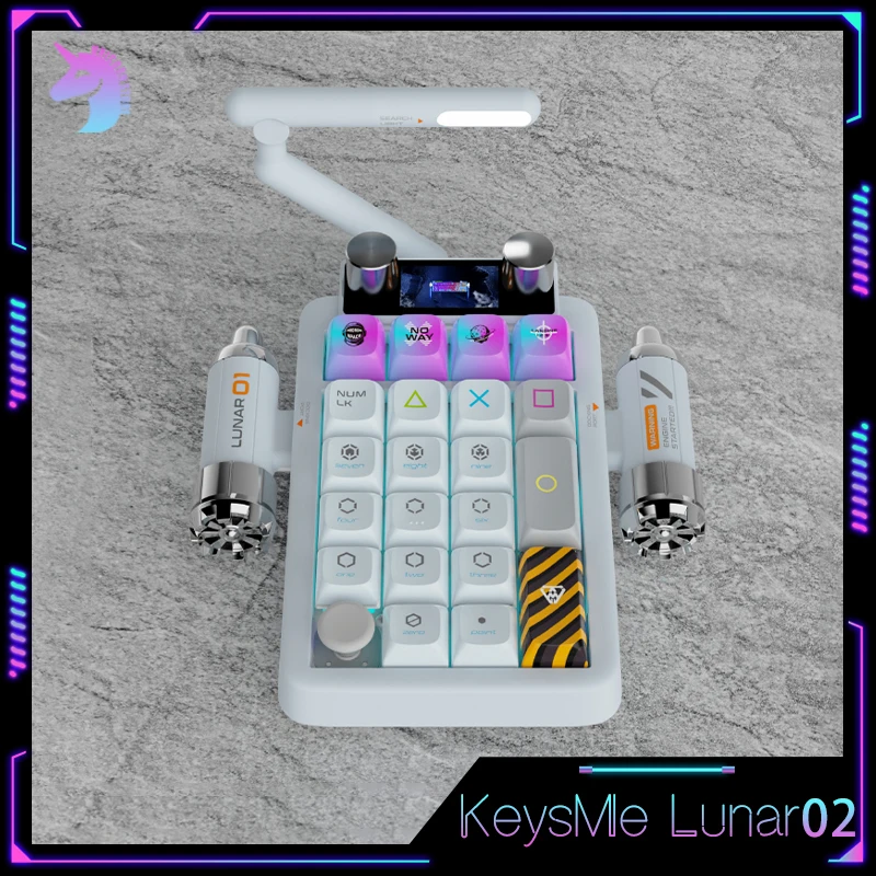 

KeysMe Lunar02 Mini Mechanical Keypad 2.4G Bluetooth Keyboard RGB Customization Keypad 21 Keys Hot-Swap Numpad Keyboard For PC