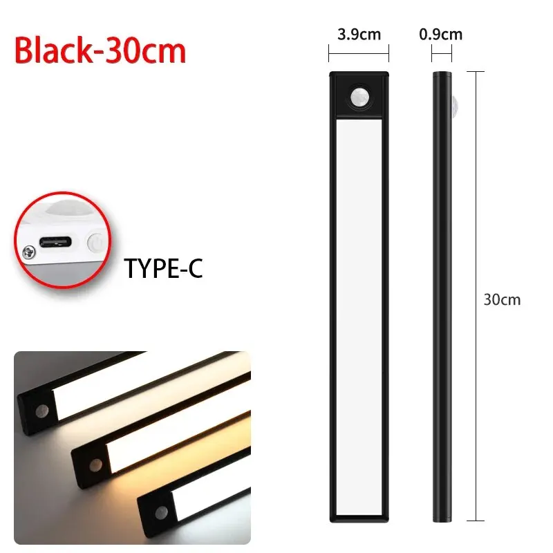 Led Bewegingssensor Licht Nachtlampje Draadloze Usb Onderkast Licht Voor Keukenkast Slaapkamer Garderobe Sensor Binnenverlichting