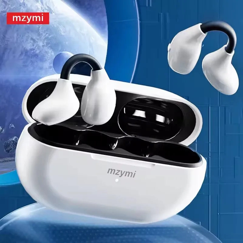 

Mzymi Wireless Bluetooth5.3 Headphones Bone Conduction Earclip Earbuds Sports Headsets With Mic Waterproof Earphones for Xiaomi