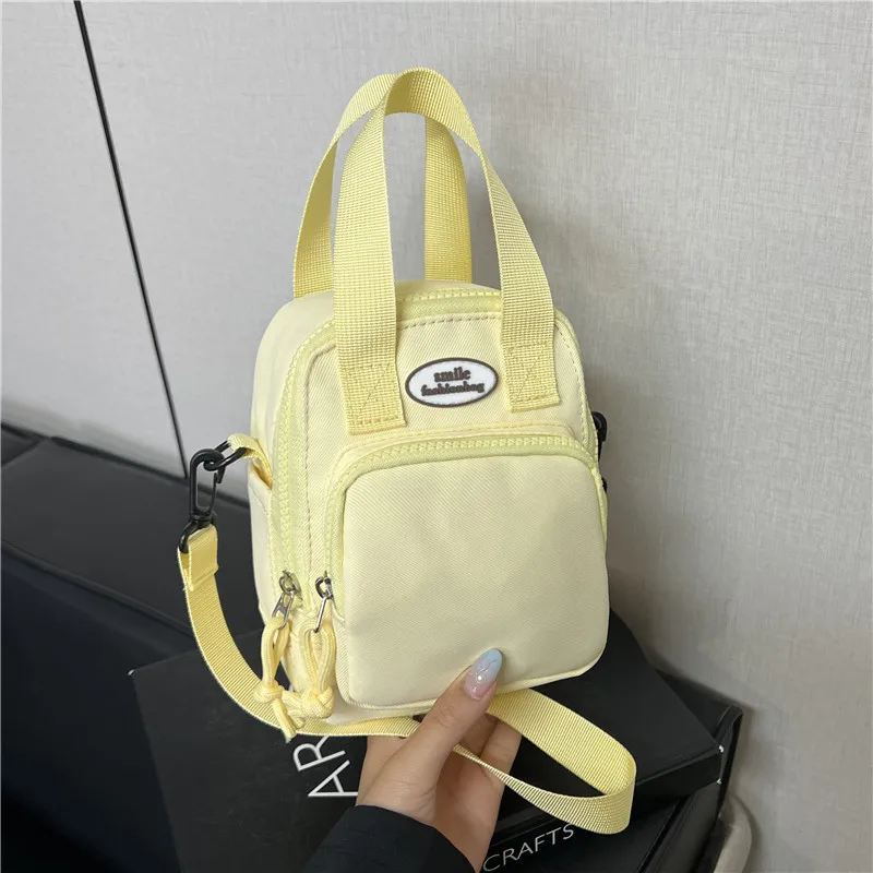 

Lightweight Double-layer Nylon Shoulder Bags for Women Cute Simple Girls Crossbody Bag Outing Travel Ladies Phone Handbag Purse