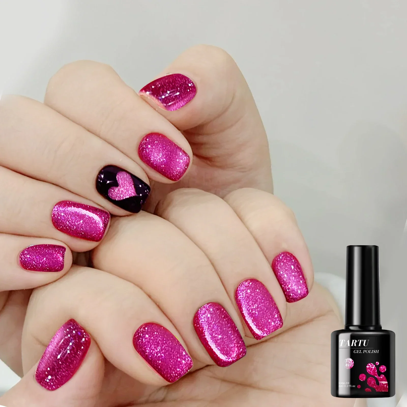 8ML Magnetic Cat Eye Gel Nail Polish Crystal Glassy Romantic Soak Off UV LED Gel Moonlight for Holiday DIY Art Party Birthday