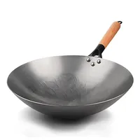 Handmade Wok Smokless Cookware Uncoated Iron Pot Frying Pan Non-Stick Chinese Cast Iron Wok  kitchen Pot skillet