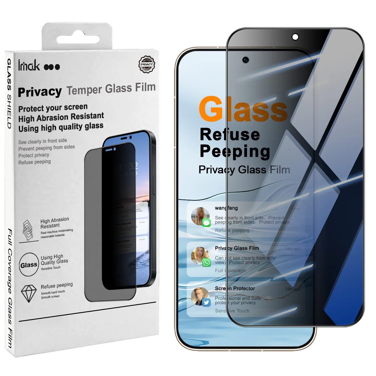 

IMAK Privacy Tempered Glass for HUAWEI Pura 90 Pro Max Screen Protector Film