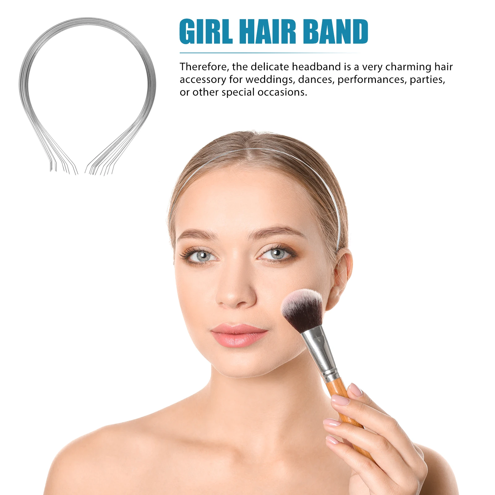 

Stainless Steel 7mm Siliver Hair Accessory Girls Headband Clasp 7Mm Headband Wedding Prom Party Hair Tool