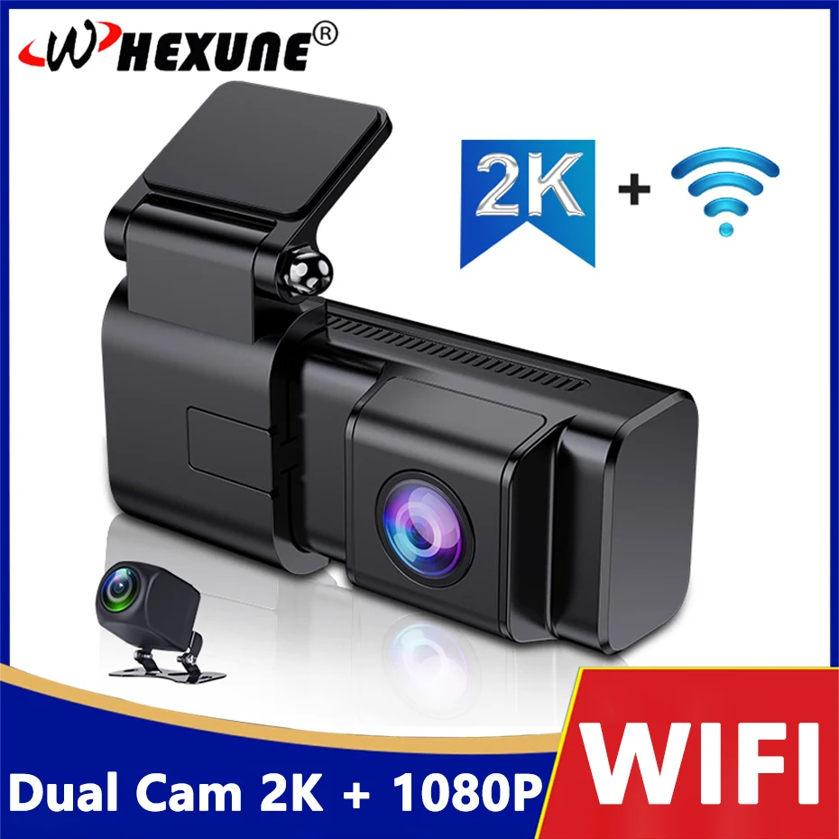 

Mini 2K Wifi Car DVR 1440P Wide Angle Hidden Dual Lens Dash Cam Cameras Night Vision 24H Parking Monitoring Video Recorder