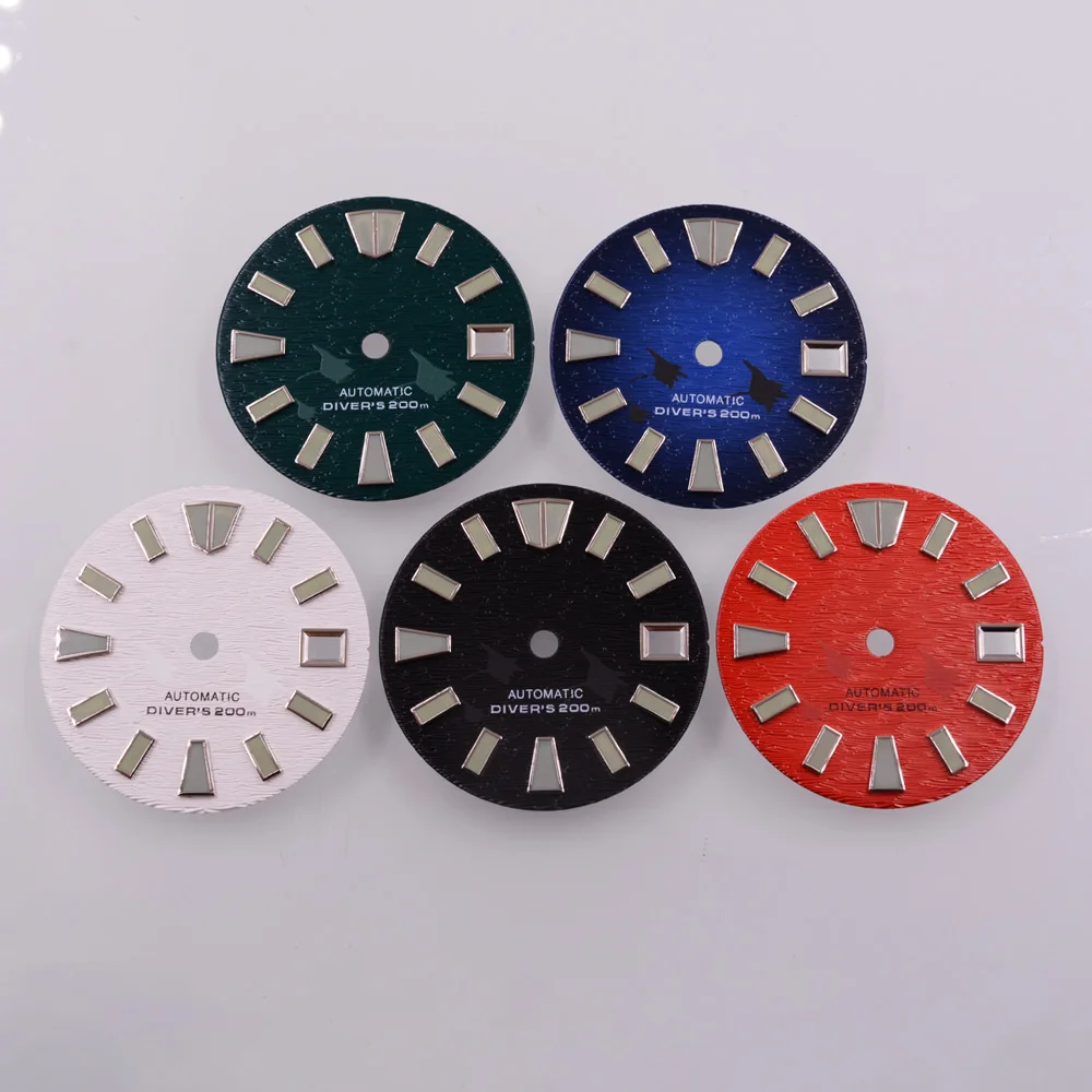 

29mm Sterile dial Green luminous FIT NH35 NH36 Movement Watch accessories Black/Green/White/Red/Blue Watch Dial