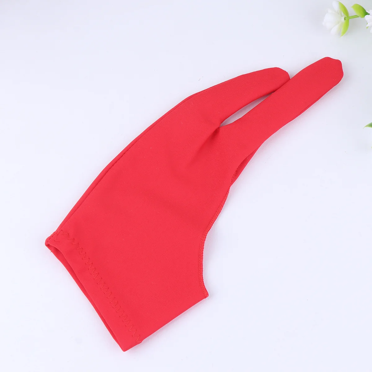 2 pcs Anti-Fouling Drawing Gloves Red L Size Spandex Sketching Glove For Graphics Tablet Artist Two Finger Curved Gloves Wear