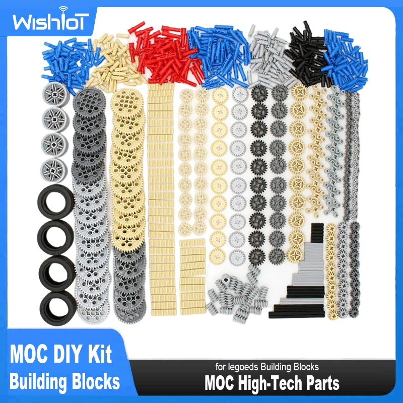 638PCS MOC Gear Shaft Set Technical Multi High-tech Power Functions Parts Buidling Blocks DIY Education Toy 52.24