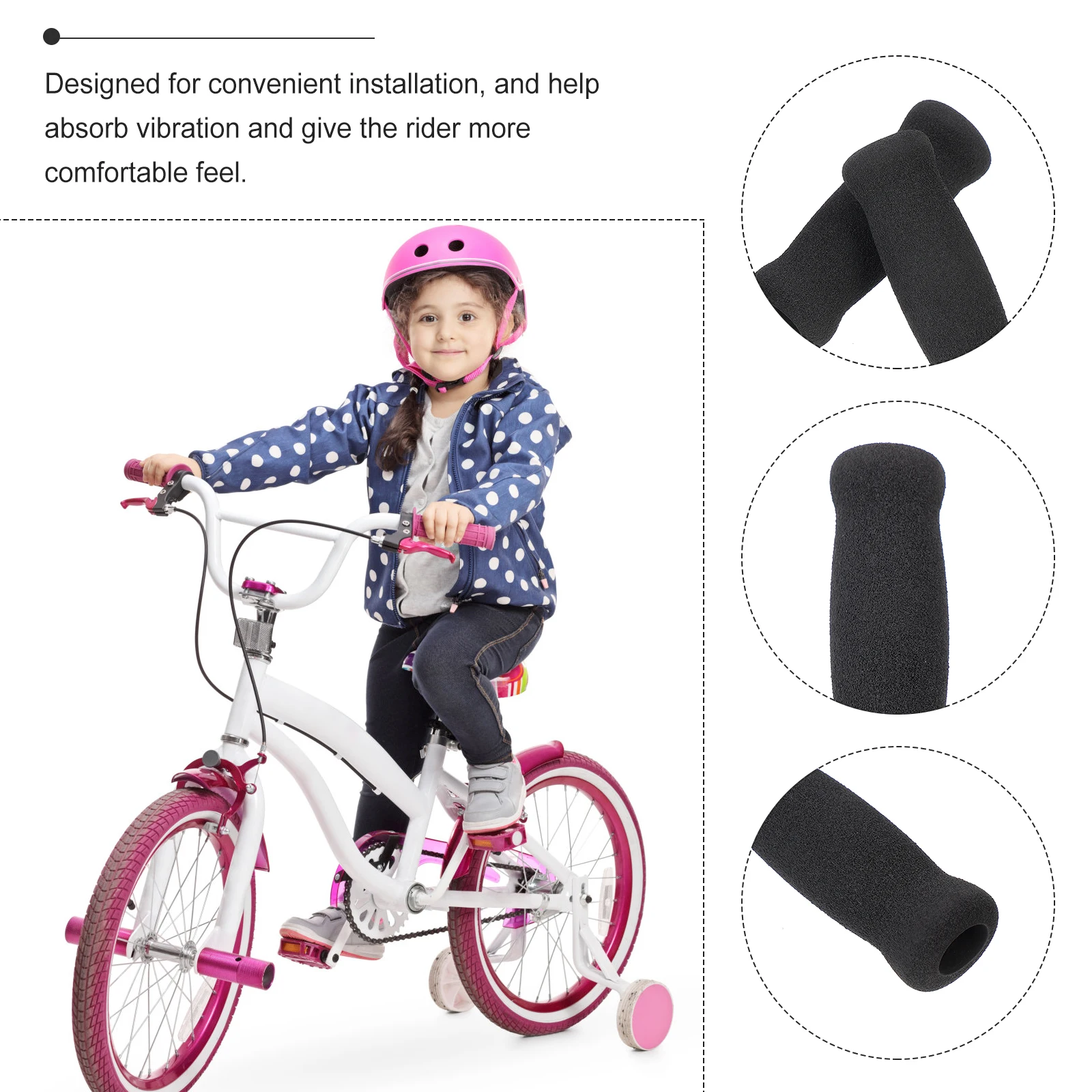 

4pcs Bike Handle Covers Sponge Handlebar Grips Shockproof Vibration Absorption Durable Insulation Cycling Handlebar Cover For