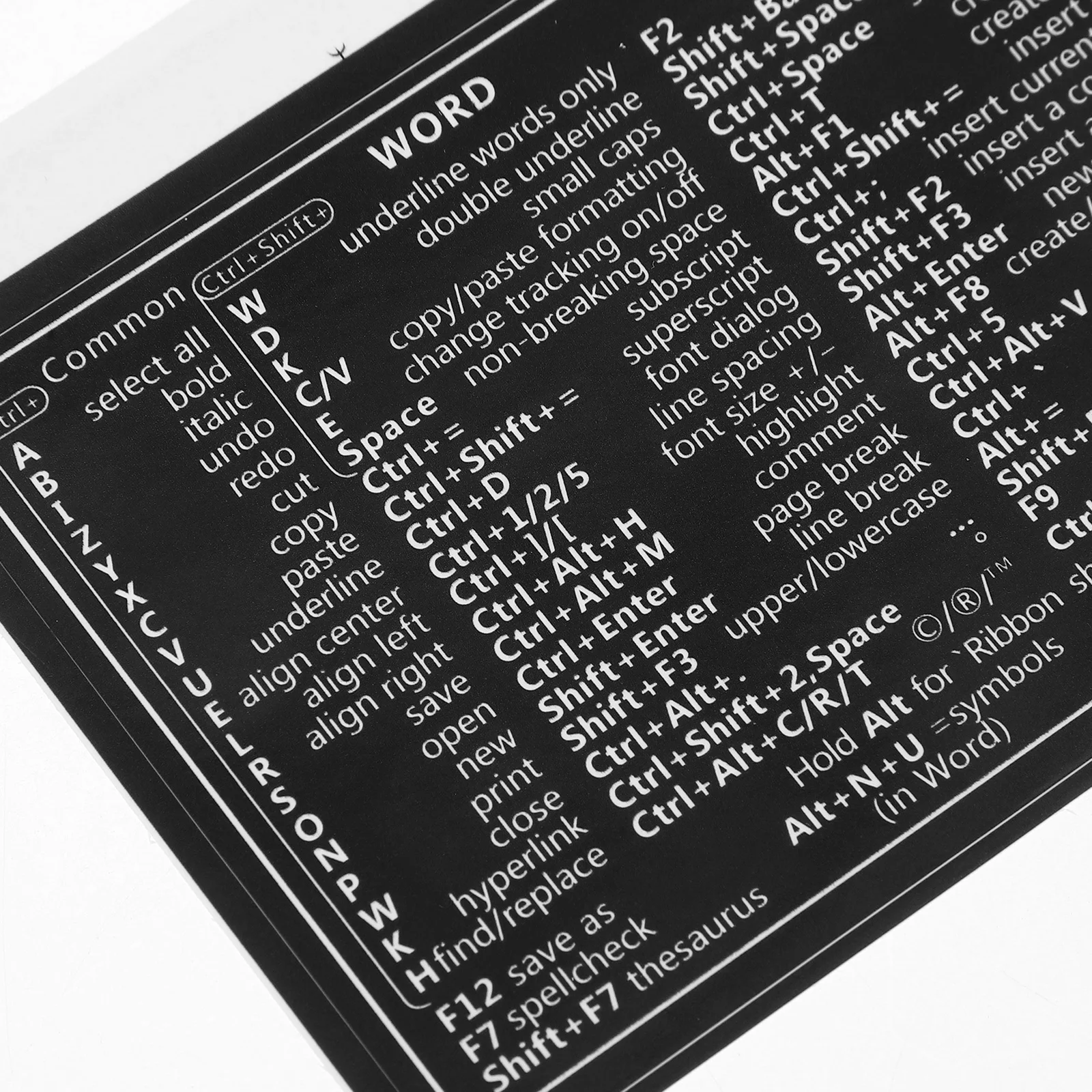 

4 Sheets Laptop Stickers Decals Reference Sheets Durable Paper Material Quick Keyboard Shortcuts Fit Perfectly Computer