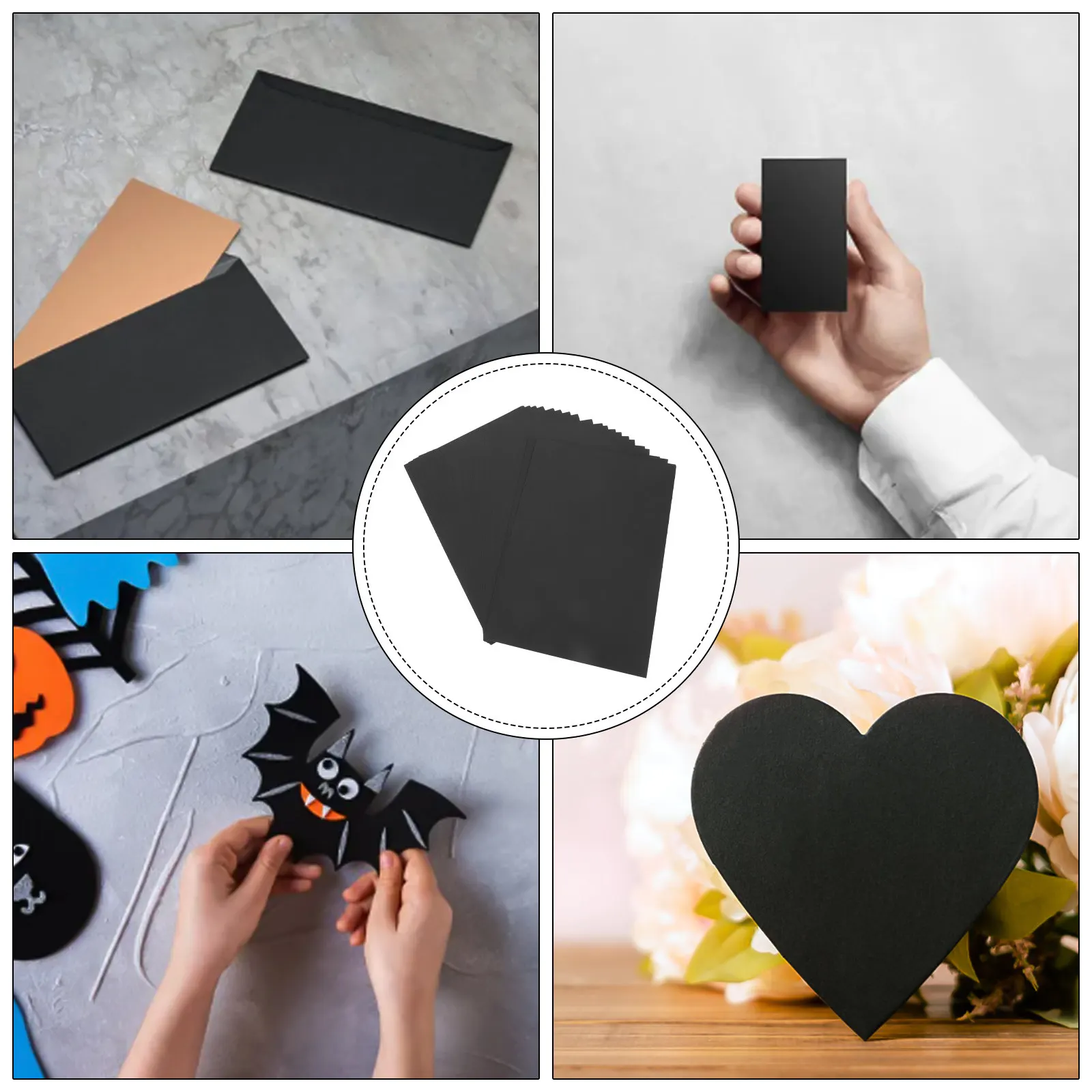 20Pcs Black Cardstock Paper Thick For Paper For Drawing Christmas Crafts Supplies A4 250G Invitations