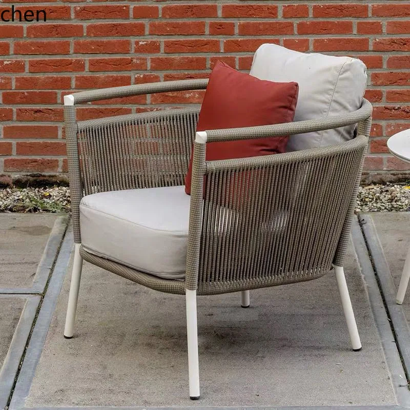 ZML Outdoor Patio Rattan Sofa Chair Set Courtyard Rattan Chair Sofa Garden Leisure Table and Chairs