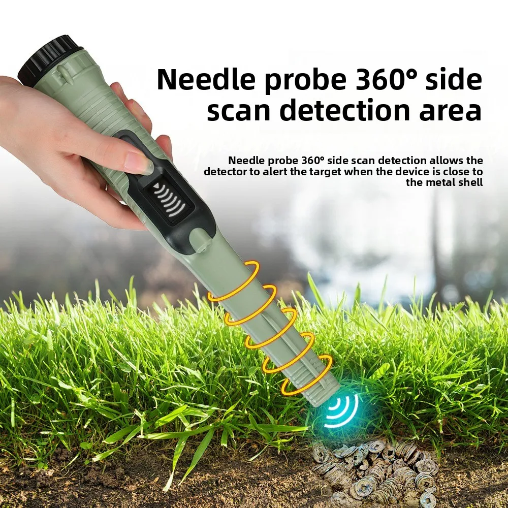 LCD Display Waterproof Metal Detector Pinpointer High Sensitivity 360° Scanning Sound Vibration Alarm Treasure Hunting Tool
