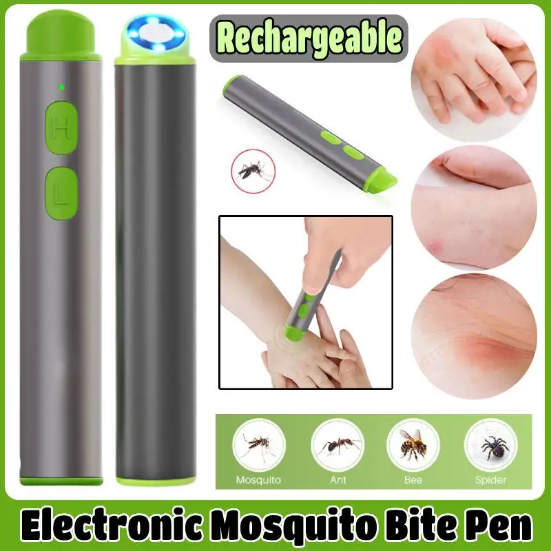 

Electronic Mosquito Bite Pen Chemical-Free Bug Healer Portable Bite Relieve Itching Pen Rechargeable for Camping Travel Outdoor