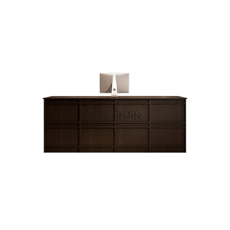 

Simple women's clothing store Small counter Commercial cream style retro reception desk table