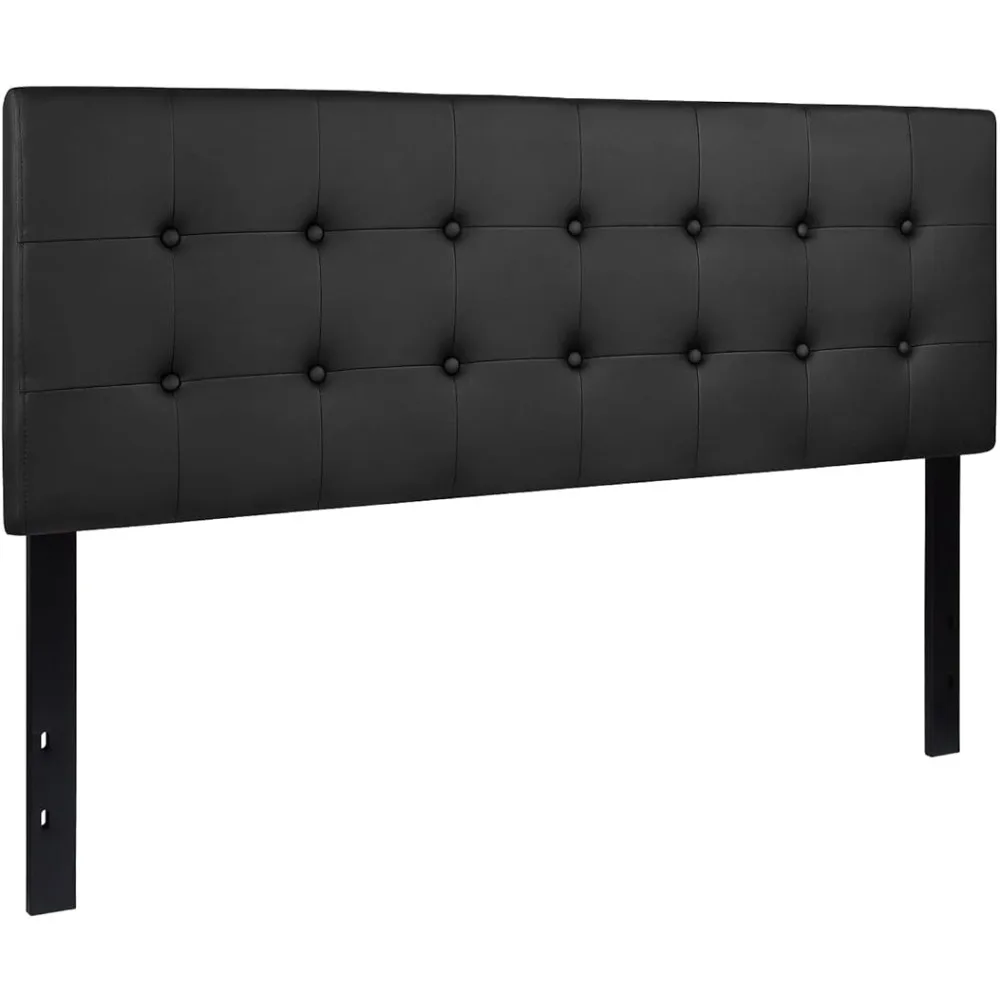 

Adhesive Upholstered Headboard for Queen Size Bed Contemporary Vinyl Tufted Headboard With Adjustable Height Black Freight Free