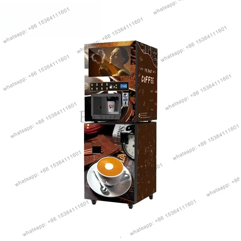 Customized Commercial Coffee Vending Machine LCD Touchscreen Coin and Bill Operated Money Making Equipment for Business