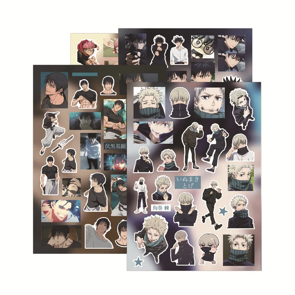 8 Blätter pro Set Japanische Anime Jujutsu Kaisen Aufkleber Gojo Satoru Cartoon-Sticker Laptop Handy Gitarre Fahrrad Coole Manga-Sticker