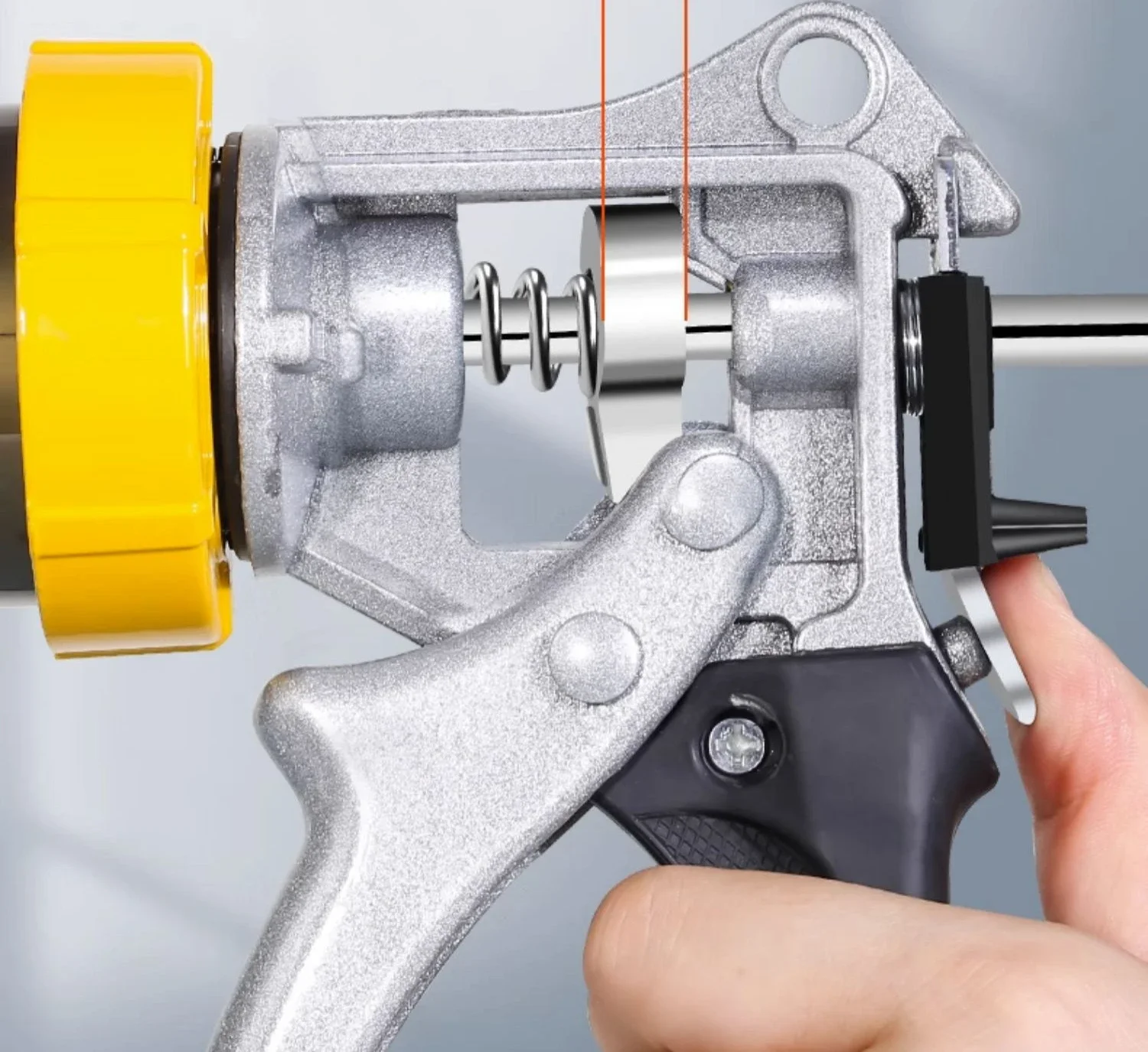 

Long glue gun glass automatic breaking structure sealing window anti-leakage