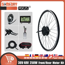 MXUS Brand Electric Bike Conversion Kit, Front and Rear Hub Motor Wheel for eBike, 16-29 Inch, 700C, 36V, 48V, 250W