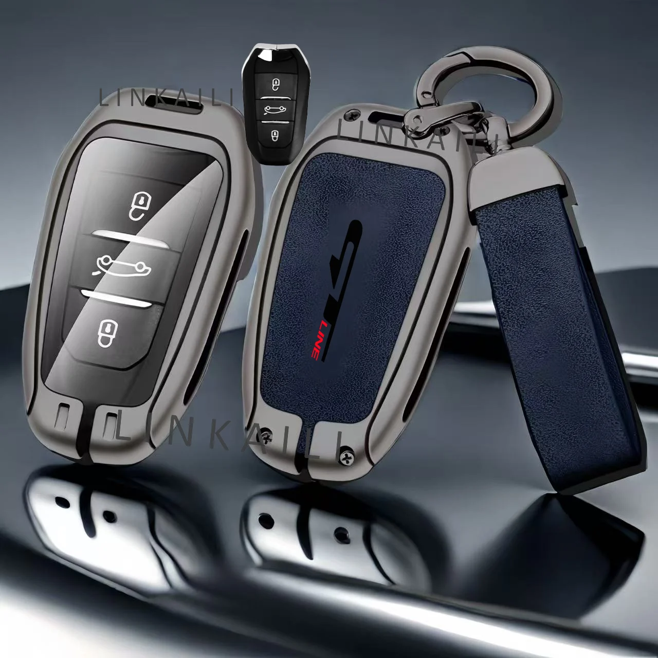سيارة سبائك الزنك مفتاح حقيبة لبيجو GTLine 207 307 407 208 308 408 508 2008 3008 4008 5008 RCZ سيارة مفتاح سلسلة مفتاح معدني قذيفة