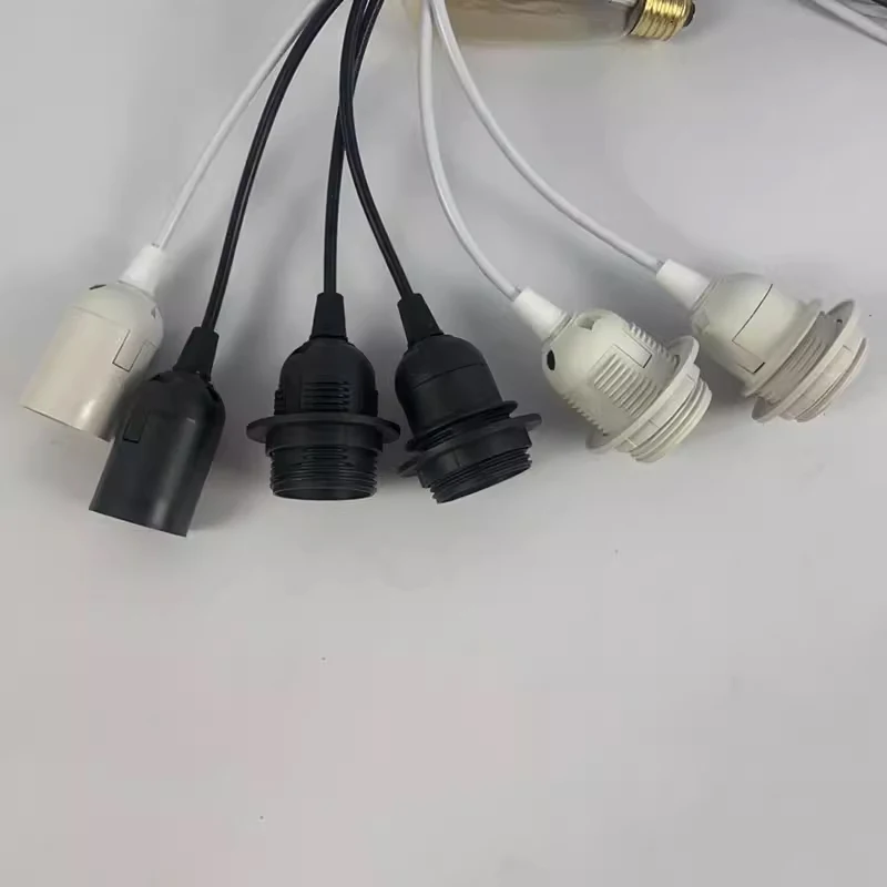 250 فولت 4A E27 ضوء لمبة قاعدة البلاستيك كامل نصف المسمار مصباح حامل قلادة مقبس الطاقة عاكس الضوء الدائري